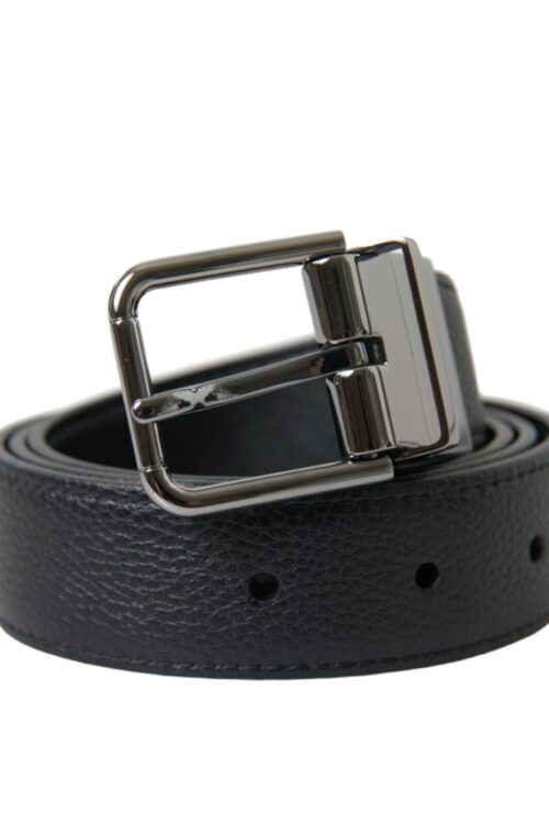 Dolce & Gabbana Elegant Leather Belt with Metal Buckle