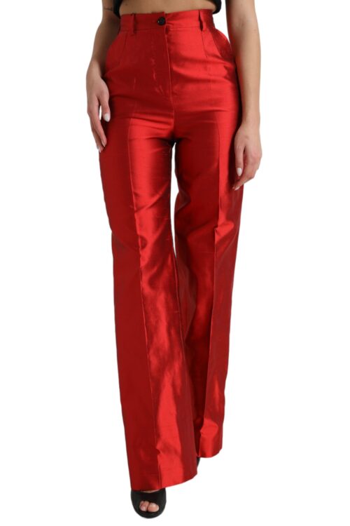 Dolce & Gabbana Elegant High Waist Wide Leg Silk Pants