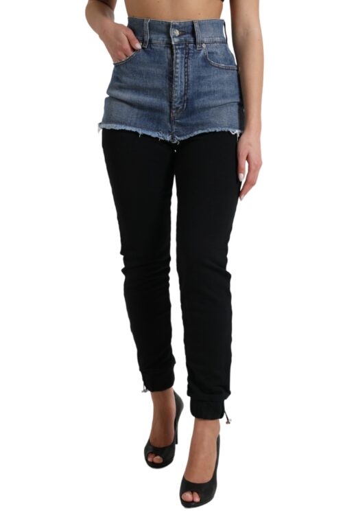 Dolce & Gabbana Chic High Waist Skinny Pants with Denim Shorts