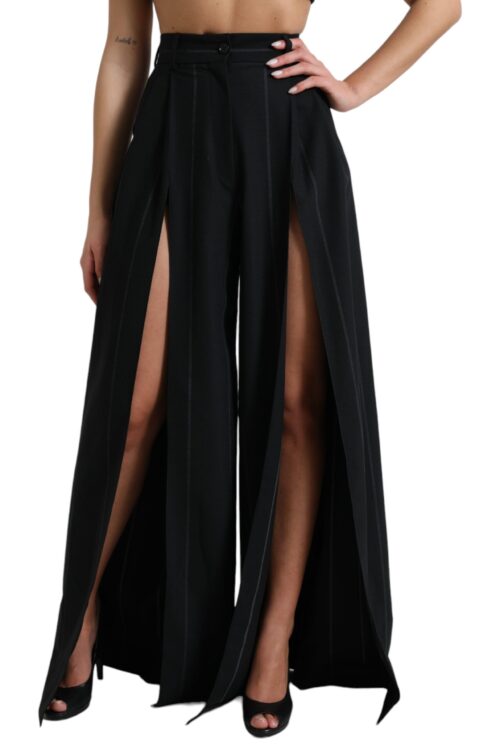 Dolce & Gabbana High Waist Wide Leg Pants with Slit