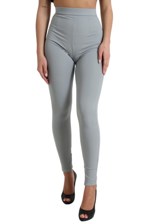 Dolce & Gabbana Elegant High Waist Leggings in Gray