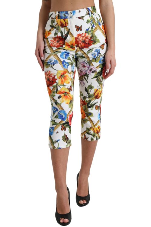 Dolce & Gabbana Floral High Waist Cropped Fashion Pants