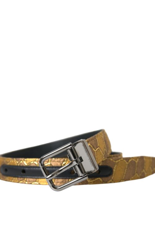 Dolce & Gabbana Elegant Gold Leather Belt
