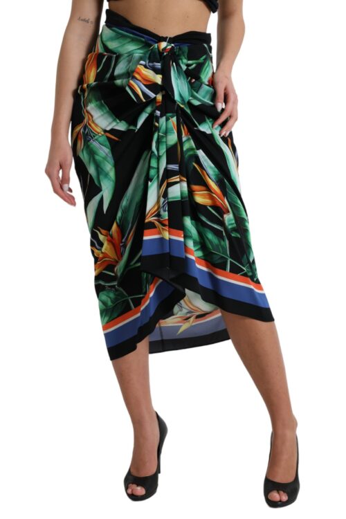 Dolce & Gabbana Elegant Floral High Waist Midi Skirt