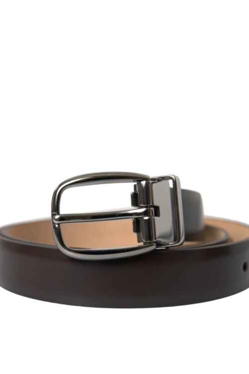 Dolce & Gabbana Elegant Dark Brown Leather Belt
