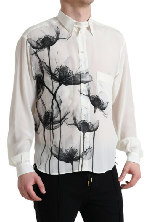 Dolce & Gabbana Elegant Floral Silk Dress Shirt