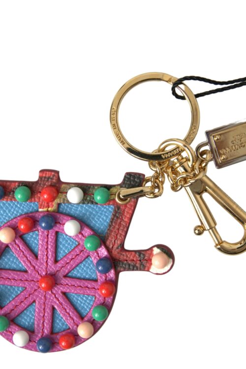 Dolce & Gabbana Elegant Multicolor Keychain with Gold Accents