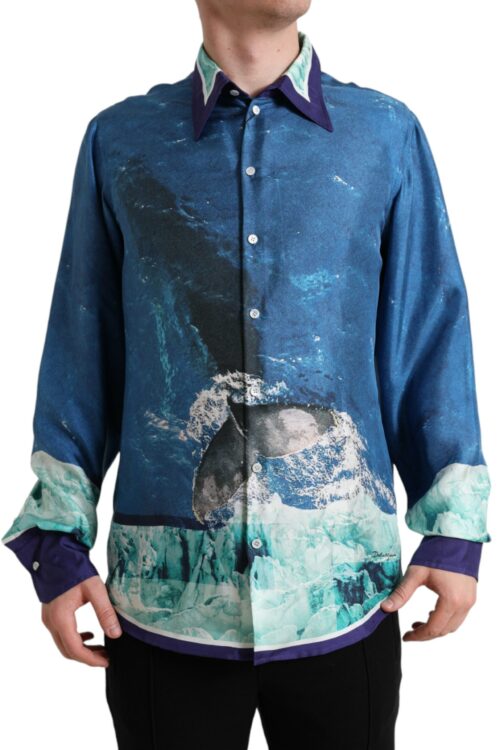 Dolce & Gabbana Elegant Ocean Print Silk Shirt