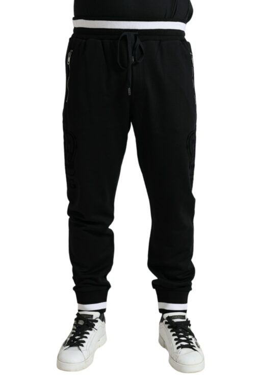 Dolce & Gabbana Elegant Black and White Cotton Joggers