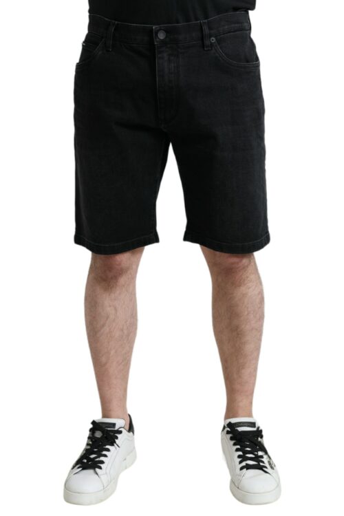 Dolce & Gabbana Chic Black Bermuda Denim Shorts