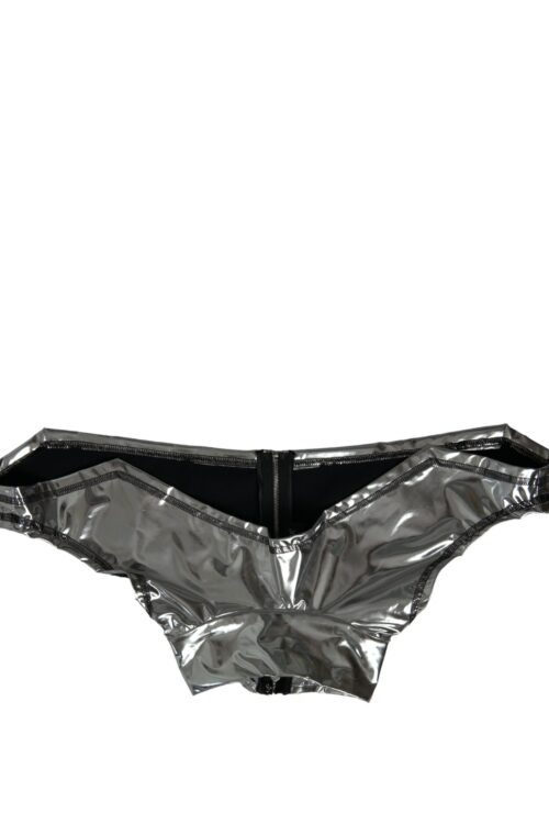 Dolce & Gabbana Silver Elegance Top with Zipper Closure