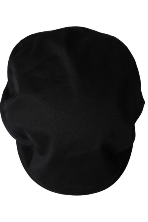 Dolce & Gabbana Black Cotton Logo Newsboy Hat Men