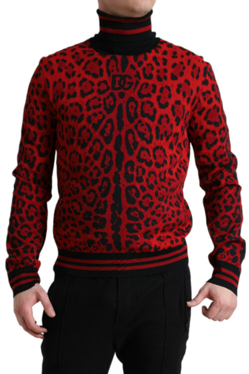 Dolce & Gabbana Elegant Leopard Turtleneck Sweater