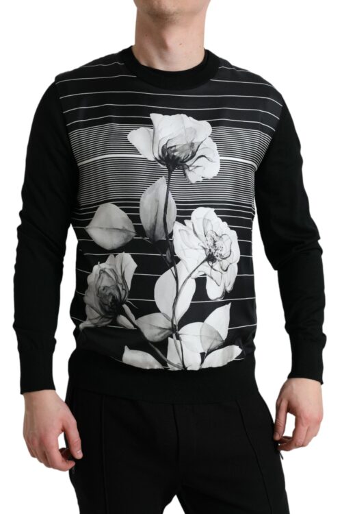 Dolce & Gabbana Elegant Floral Print Crew Neck Sweater