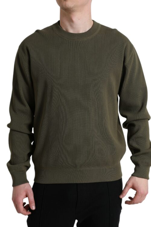 Dolce & Gabbana Elegant Green Crew Neck Cotton Sweater
