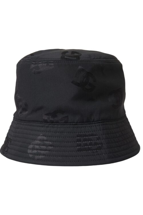 Dolce & Gabbana Black Cotton Blend Logo Bucket Hat Men