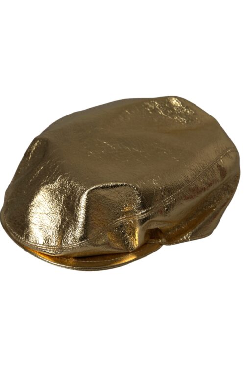 Dolce & Gabbana Metallic Gold Polyester Newsboy Hat Men