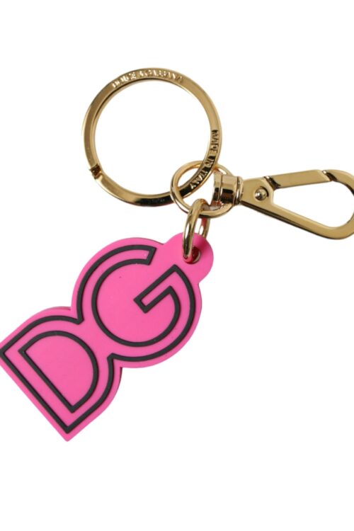 Dolce & Gabbana Chic Gold and Pink Keychain Elegance