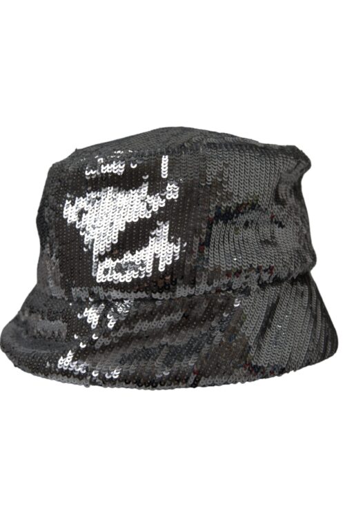 Dolce & Gabbana Silver Sequined Nylon Bucket Hat Men