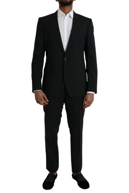 Dolce & Gabbana Black Wool MARTINI Formal 2 Piece Suit