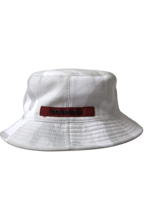 Dolce & Gabbana White Camouflage Cotton Bucket Hat Men