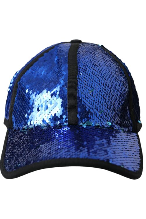 Dolce & Gabbana Royal Blue Sequin Baseball Hat Men