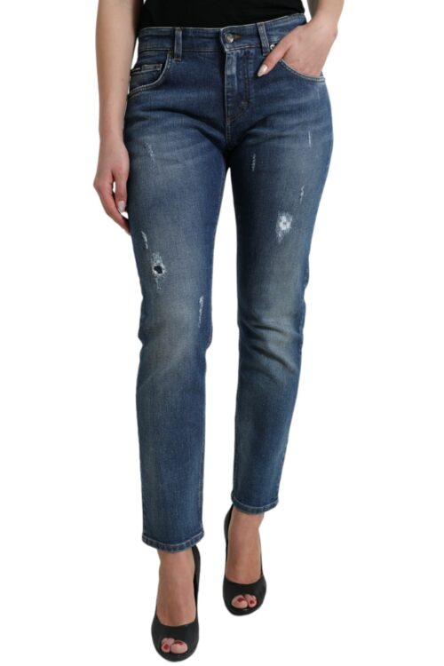 Dolce & Gabbana Chic Boyfriend Mid-Waist Stretch Jeans