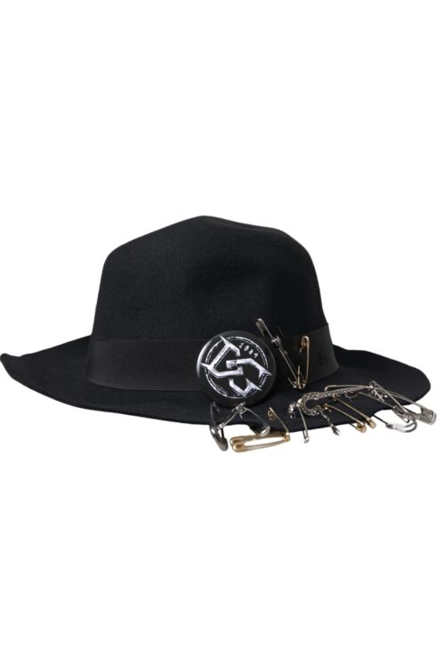 Dolce & Gabbana Black Embellished Fedora Wide Brim Hat Men