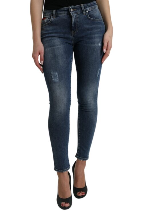 Dolce & Gabbana Elegant Mid Waist Stretch Jeans in Blue
