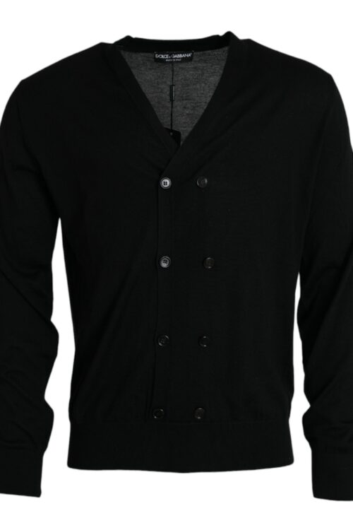 Dolce & Gabbana Black Cashmere Knit Long Sleeves Cardigan Sweater
