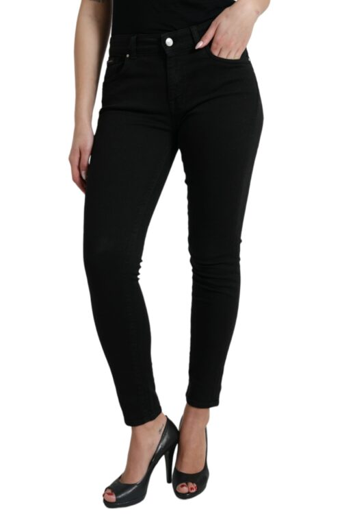 Dolce & Gabbana Chic Black Mid-Waist Stretch Jeans