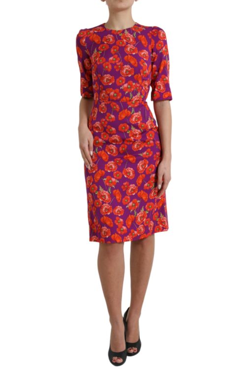 Dolce & Gabbana Vibrant Floral Silk Charmeuse Dress