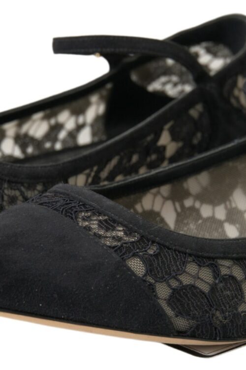 Dolce & Gabbana Elegant Black Lace Flats