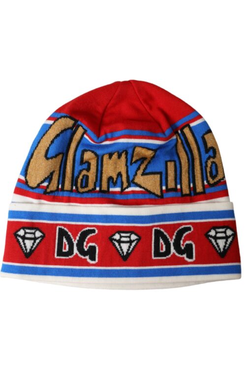 Dolce & Gabbana Multicolor DG King Print Winter Beanie Hat