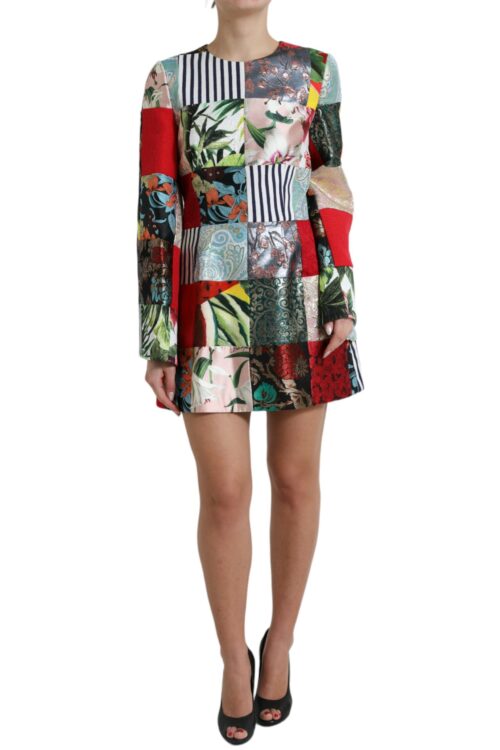 Dolce & Gabbana Floral Jacquard Mini Shift Dress Masterpiece