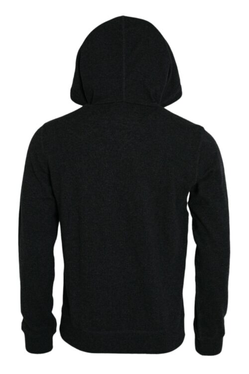 Dolce & Gabbana Dark Gray Cashmere Hooded Pullover Sweater