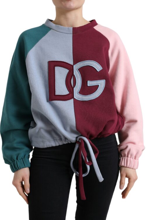 Dolce & Gabbana Elegant Multicolor Crew Neck Cotton Sweater