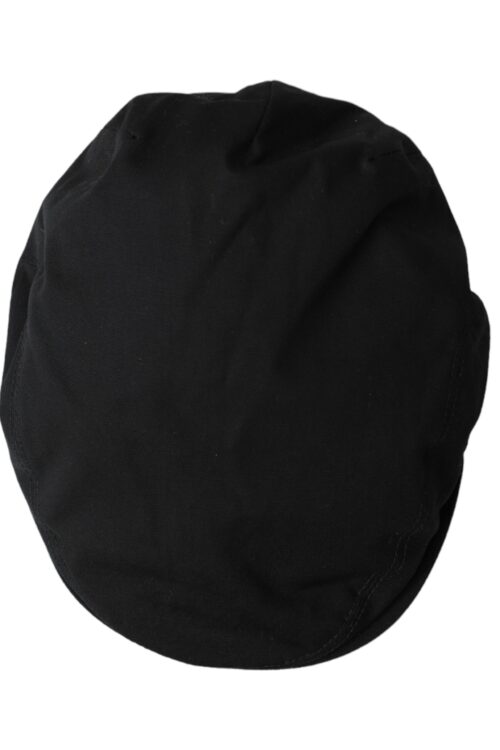 Dolce & Gabbana Black Cotton Blend Logo Newsboy Hat Men