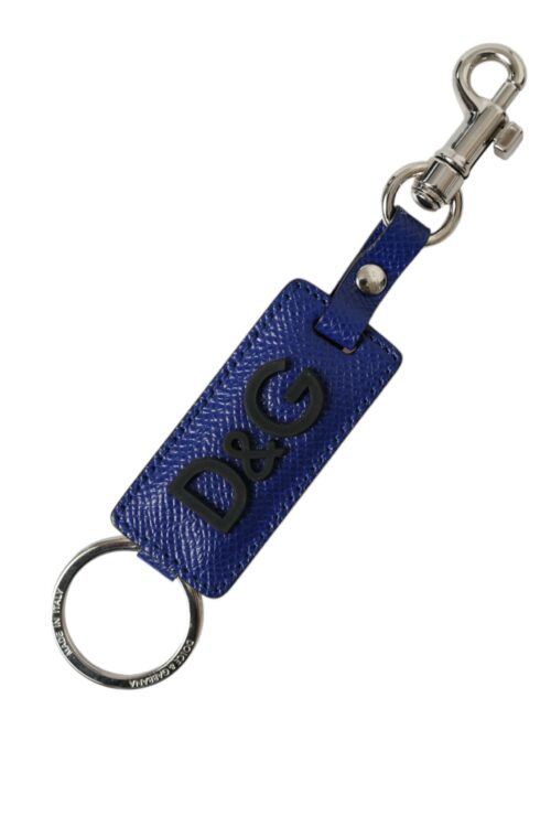 Dolce & Gabbana Elegant Blue Trifold Calf Leather Key Holder