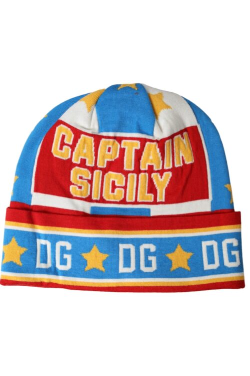 Dolce & Gabbana Multicolor DG Sicily Print Winter Beanie Hat