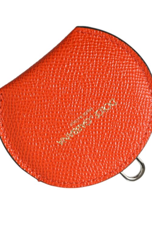 Dolce & Gabbana Elegant Orange Leather Mirror Holder