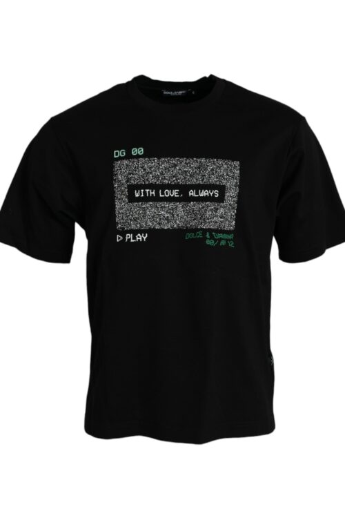 Dolce & Gabbana Black With Love Always Crew Neck Top T-shirt