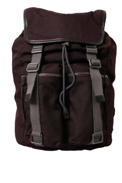 Dolce & Gabbana Elegant Maroon Nylon Leather Backpack