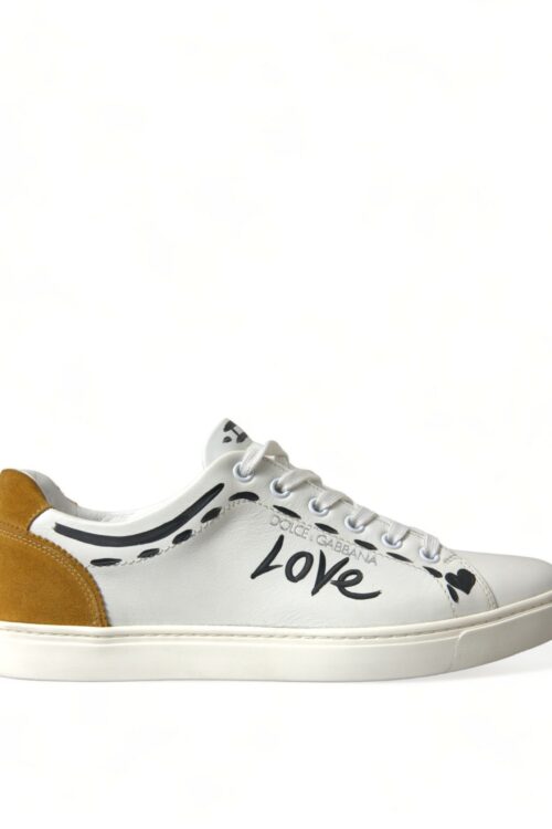 Dolce & Gabbana Sleek White Low Top Leather Sneakers