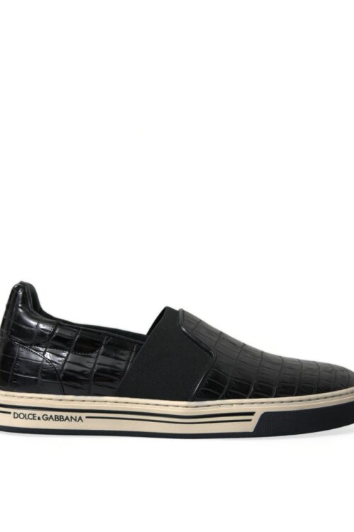 Dolce & Gabbana Elegant Crocodile Leather Low-Top Sneakers