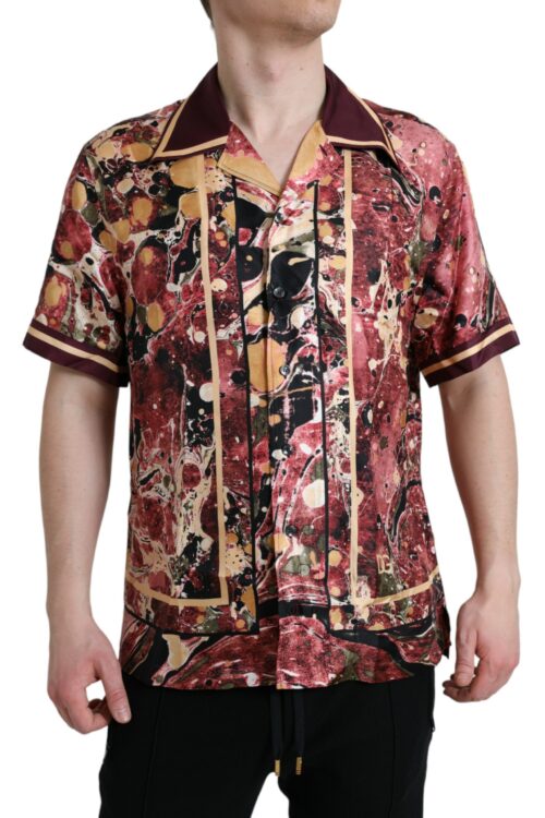 Dolce & Gabbana Multicolor Button Down Silk Shirt