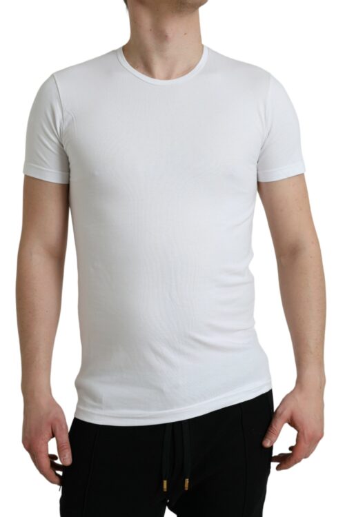 Dolce & Gabbana White Cotton Round Neck Crewneck Underwear T-shirt