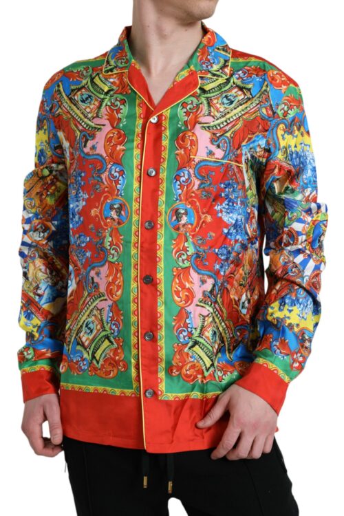 Dolce & Gabbana Multicolor Patterned Button Down Casual Shirt