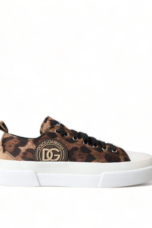 Dolce & Gabbana Elegant Leopard Print Casual Sneakers
