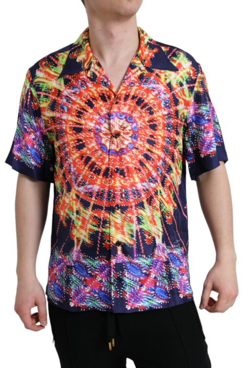 Dolce & Gabbana Multicolor Luminarie Silk Casual Shirt